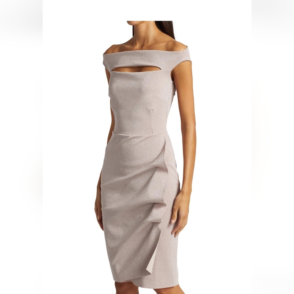 Chiara Boni La Petite Robe Melania Sugar Metallic Sheath Dress Size 44 (8) - Picture 7 of 13